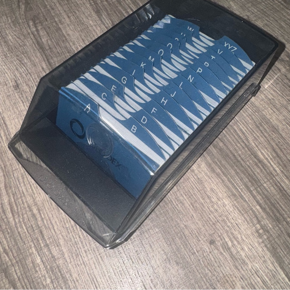 Vintage Black and Blue Rolodex Card Holder
